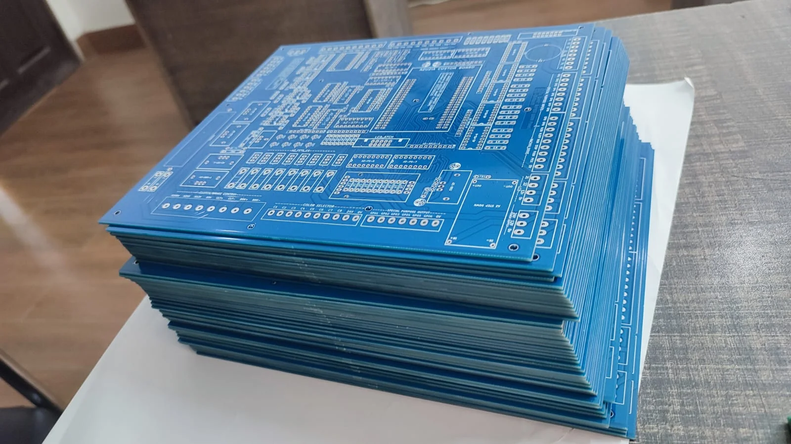 blue masking boards